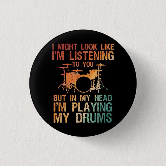 Funny Drummer Art for Men Drum Player Percus Button (Vorderseite)
