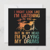 Funny Drummer Art for Men Drum Player Percus Einladung (Vorderseite)