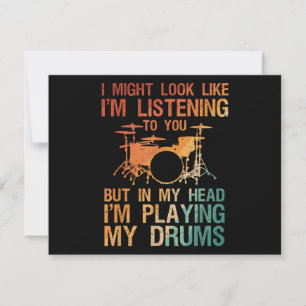 Funny Drummer Art for Men Drum Player Percus Feiertagskarte