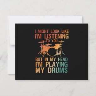 Funny Drummer Art for Men Drum Player Percus Feiertagskarte