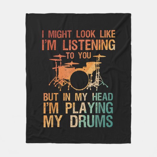 Funny Drummer Art for Men Drum Player Percus Fleecedecke (Vorderseite)