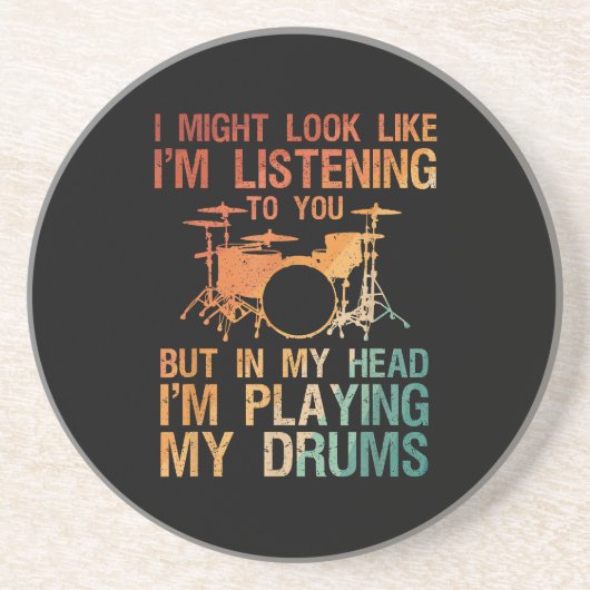 Funny Drummer Art for Men Drum Player Percus Getränkeuntersetzer (Vorne)