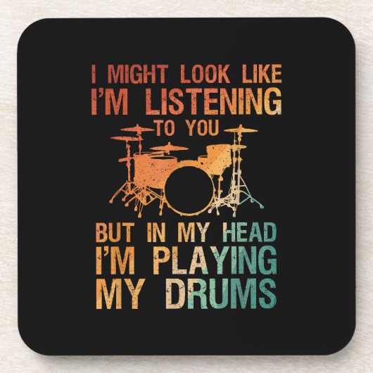 Funny Drummer Art for Men Drum Player Percus Getränkeuntersetzer (Vorderseite)