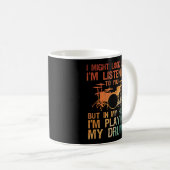 Funny Drummer Art for Men Drum Player Percus Kaffeetasse (VorderseiteRechts)