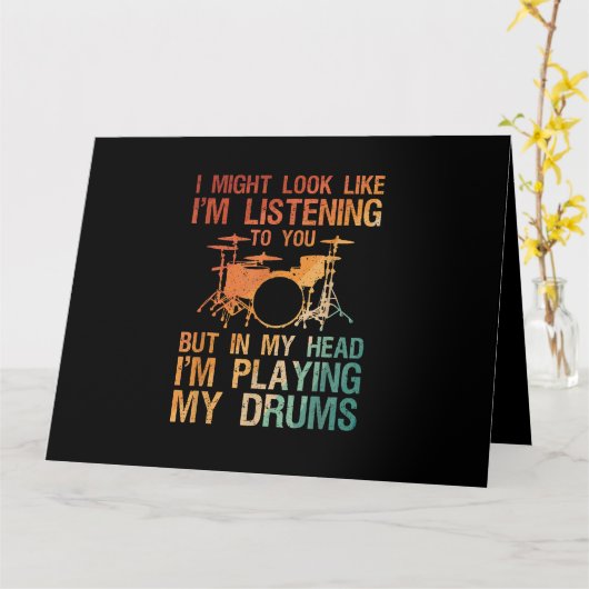 Funny Drummer Art for Men Drum Player Percus Karte (Gelbe Blume)