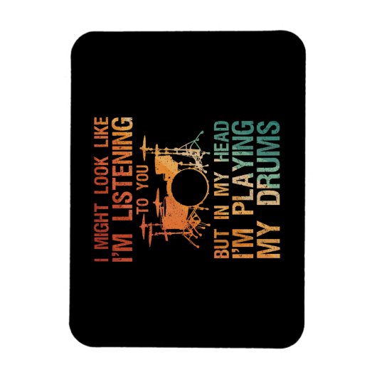 Funny Drummer Art for Men Drum Player Percus Magnet (Vertikal)