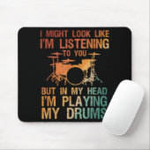 Funny Drummer Art for Men Drum Player Percus Mousepad (Mit Mouse)