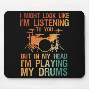 Funny Drummer Art for Men Drum Player Percus Mousepad
