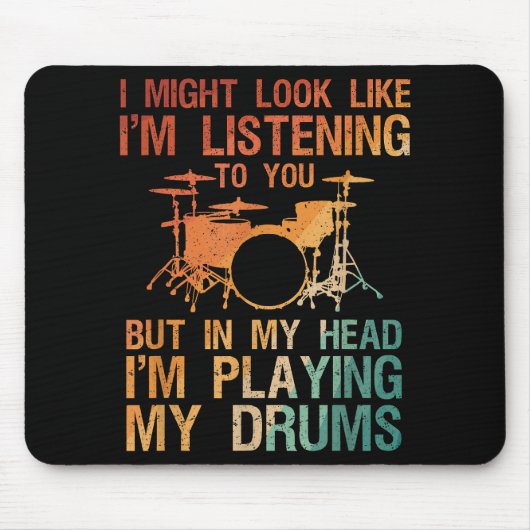Funny Drummer Art for Men Drum Player Percus Mousepad (Vorne)