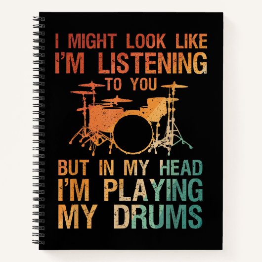 Funny Drummer Art for Men Drum Player Percus Notizblock (Vorderseite)