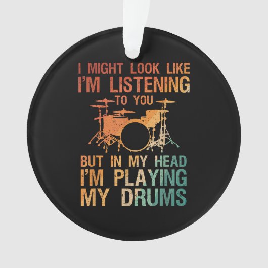Funny Drummer Art for Men Drum Player Percus Ornament (Vorderseite)