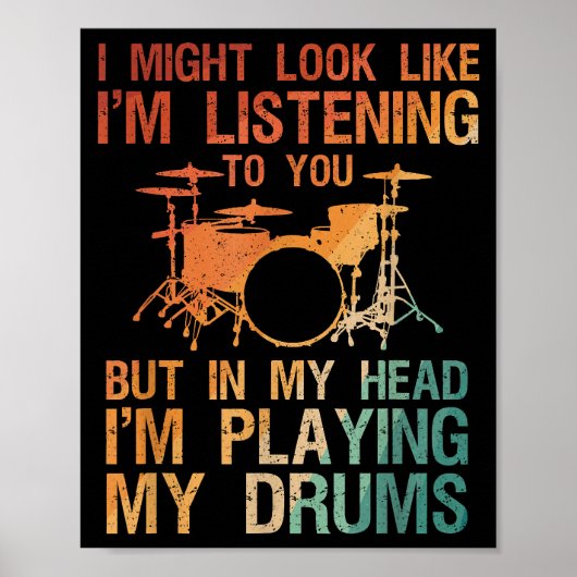 Funny Drummer Art for Men Drum Player Percus Poster (Vorne)
