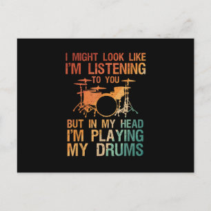 Funny Drummer Art for Men Drum Player Percus Postkarte