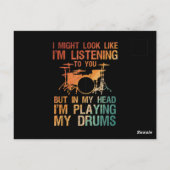 Funny Drummer Art for Men Drum Player Percus Postkarte (Rückseite)