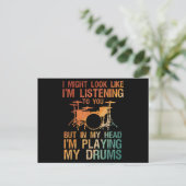 Funny Drummer Art for Men Drum Player Percus Postkarte (Stehend Vorderseite)