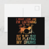 Funny Drummer Art for Men Drum Player Percus Postkarte (Vorne/Hinten)