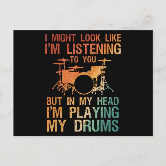 Funny Drummer Art for Men Drum Player Percus Postkarte (Vorderseite)