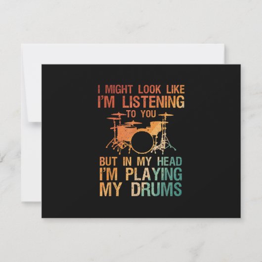 Funny Drummer Art for Men Drum Player Percus RSVP Karte (Vorderseite)