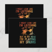 Funny Drummer Art for Men Drum Player Percus RSVP Karte (Vorne/Hinten)