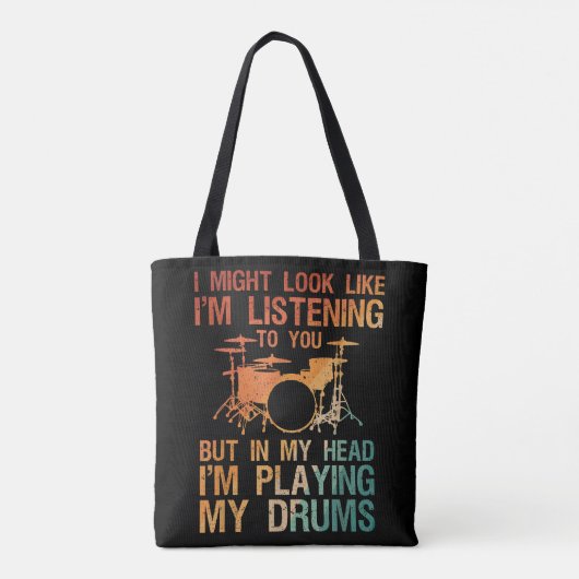 Funny Drummer Art for Men Drum Player Percus Tasche (Rückseite)