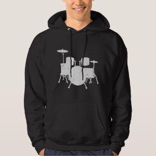 Funny Drummer Art for Men Drum Set Drumming Hoodie