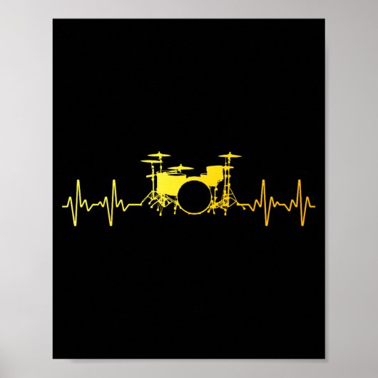 Funny Drummer Art For Men Women Kids Drumming Love Poster (Vorne)