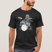 Funny Drummer Bear Punk Rock & Roll Drummer Musik T-Shirt (Vorderseite)
