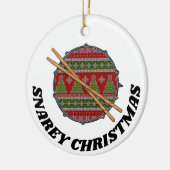 Funny Drummer Christmas Rock & Roll Musician Drum Keramik Ornament (Links)