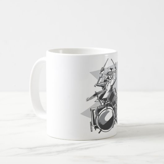 Funny Drummer Drums Gift Kaffeetasse (Vorderseite Links)