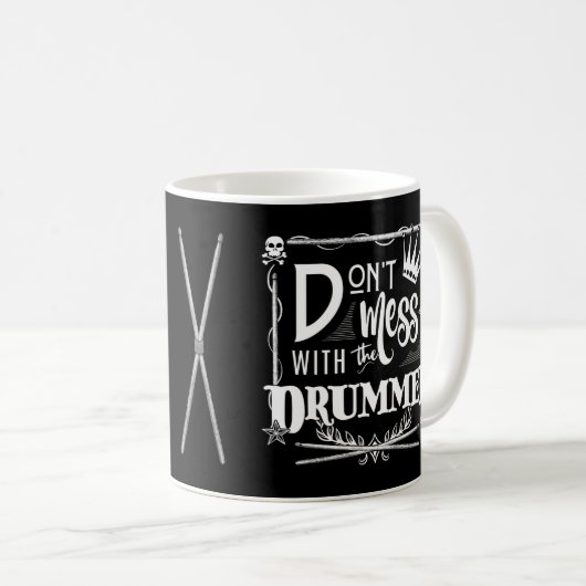 Funny Drummer Drumsticks Schlagzeug Drum Drumming Kaffeetasse (VorderseiteRechts)