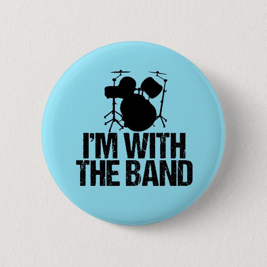 Funny Drummer Ich bin mit dem Band Drums Button (Vorderseite)