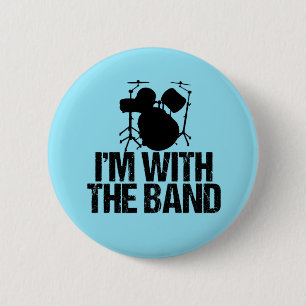 Funny Drummer Ich bin mit dem Band Drums Button