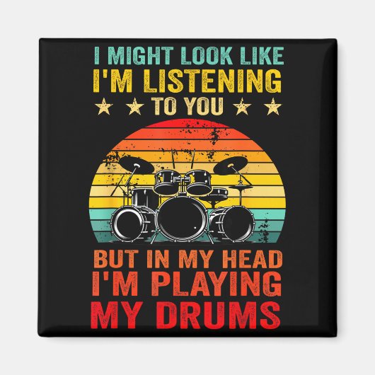 Funny Drummer Men Women Drumline Drumming Musical Magnet (Vorne)