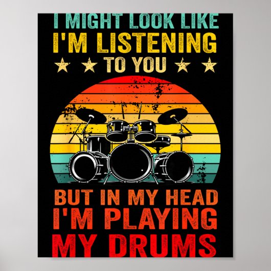 Funny Drummer Men Women Drumline Drumming Musical Poster (Vorne)