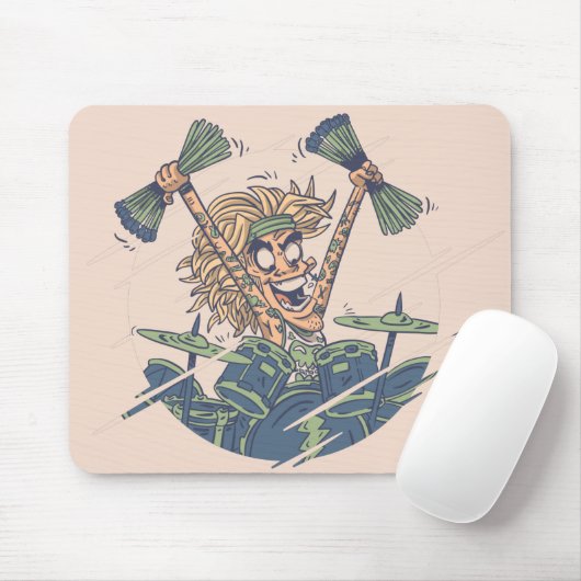 Funny Drummer Mousepad (Mit Mouse)