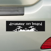Funny Drummer on Board Drum Kit Drumming Musiker Autoaufkleber (Auf Auto)