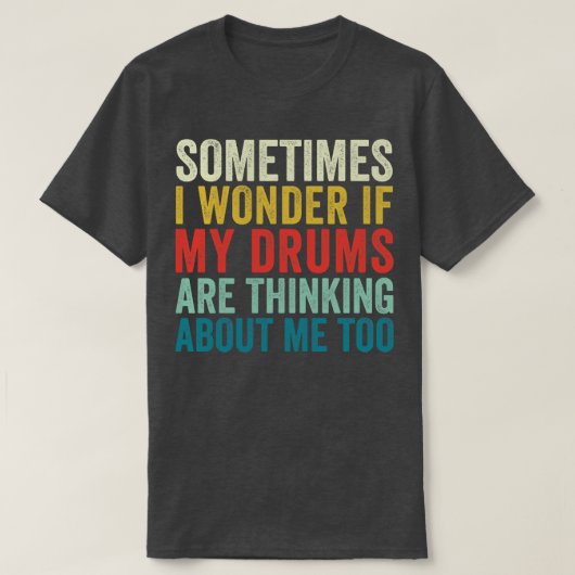Funny Drummer Paradiddle Retro Drumming Drum Set T-Shirt (Design vorne)