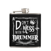 Funny Drummer Percussion Drum Drumsticks Drumming  Flachmann (Vorderseite)