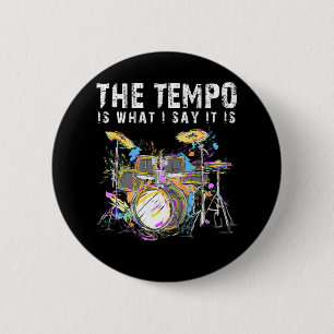 Funny Drummer Quote Drumset Rock Band Musiker Button