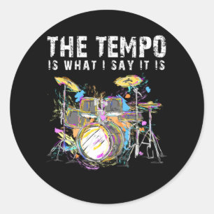 Funny Drummer Quote Drumset Rock Band Musiker Runder Aufkleber