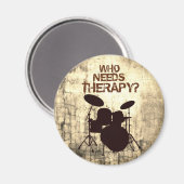 Funny Drummer Therapy Drum Kit Schlagzeug Drumming Magnet (Vorderseite/Rückseite)