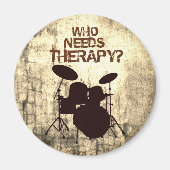 Funny Drummer Therapy Drum Kit Schlagzeug Drumming Magnet (Vorne)