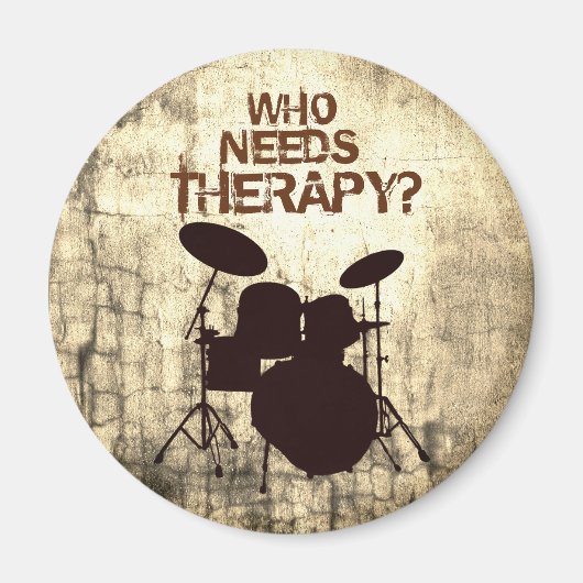 Funny Drummer Therapy Drum Kit Schlagzeug Drumming Magnet (Vorne)