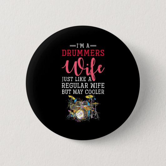 Funny Drummers Wife Valentines Day Gift Drums Button (Vorderseite)