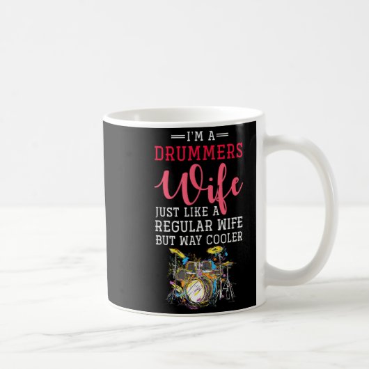 Funny Drummers Wife Valentines Day Gift Drums Kaffeetasse (Rechts)