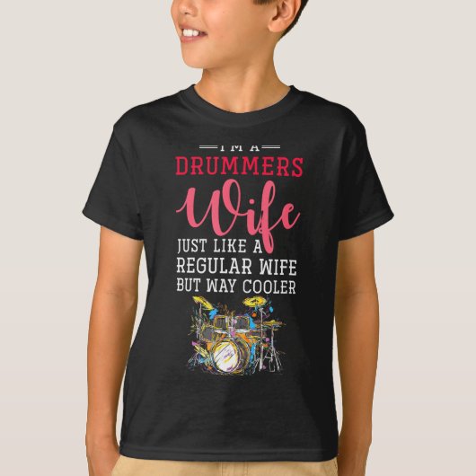 Funny Drummers Wife Valentines Day Gift Drums  T-Shirt (Vorderseite)