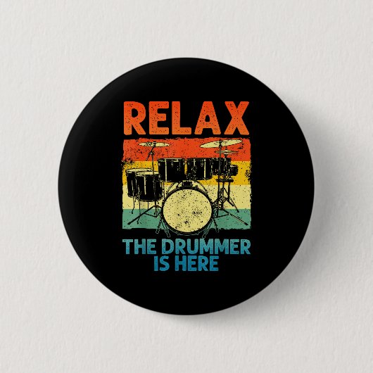 Funny Drumming Art For Men Women Drumline Drum Set Button (Vorderseite)