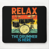 Funny Drumming Art For Men Women Drumline Drum Set Mousepad (Vorne)