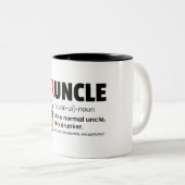 "Funny Druncle"/Onkel-Definition Zweifarbige Tasse (VorderseiteRechts)