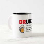 "Funny Druncle"/Onkel-Definition Zweifarbige Tasse (Vorderseite Links)